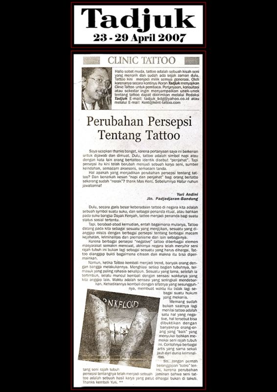 PERUBAHAN PERSEPSI TENTANG TATTOO