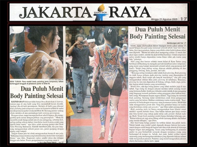 DUA PULUH MENIT BODY PAINTING SELESAI