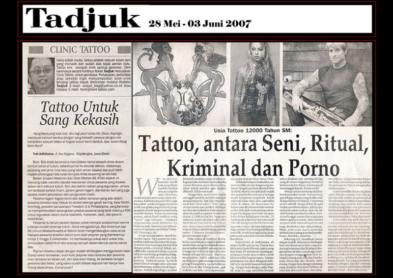 TATTOO, ANTARA SENI, RITUAL KRIMINAL DAN PORNO