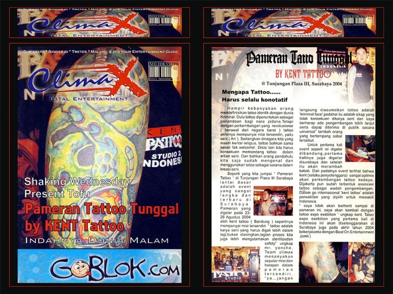 PAMERAN TATTOO TUNGGAL BY KENT TATTOO TUNJANGAN PLAZA III, SURABAYA 2004