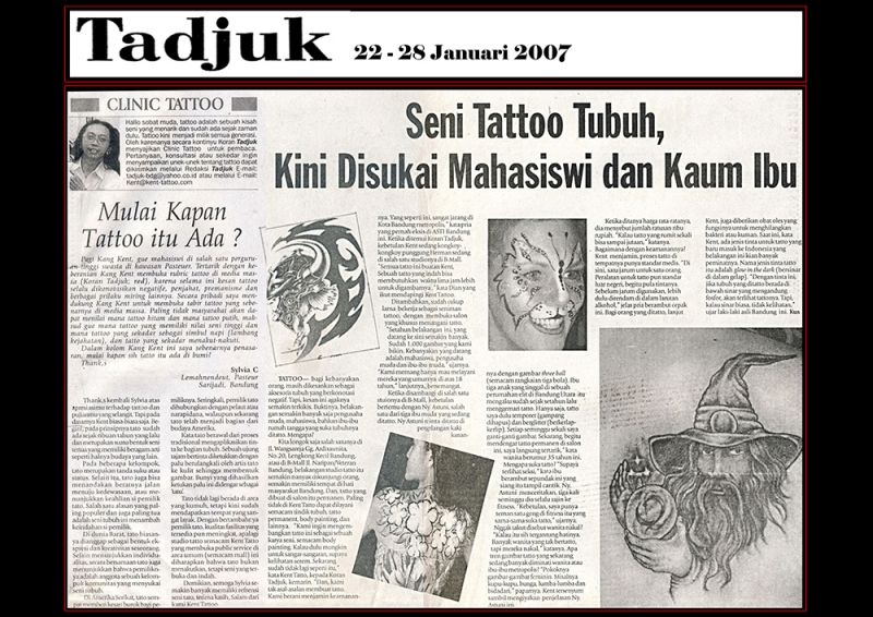 SENI TATTOO TUBUH,KINI DISUKAI MAHASISWI DAN KAUM IBU