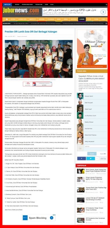 PRESIDEN ORI LANTIK DUTA ORI DARI BERBAGAI KALANGAN