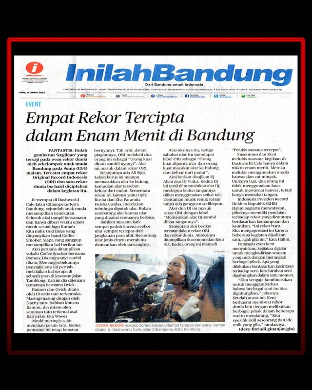 FOUR RECORDS CREATED IN SIX MINUTES IN BANDUNG