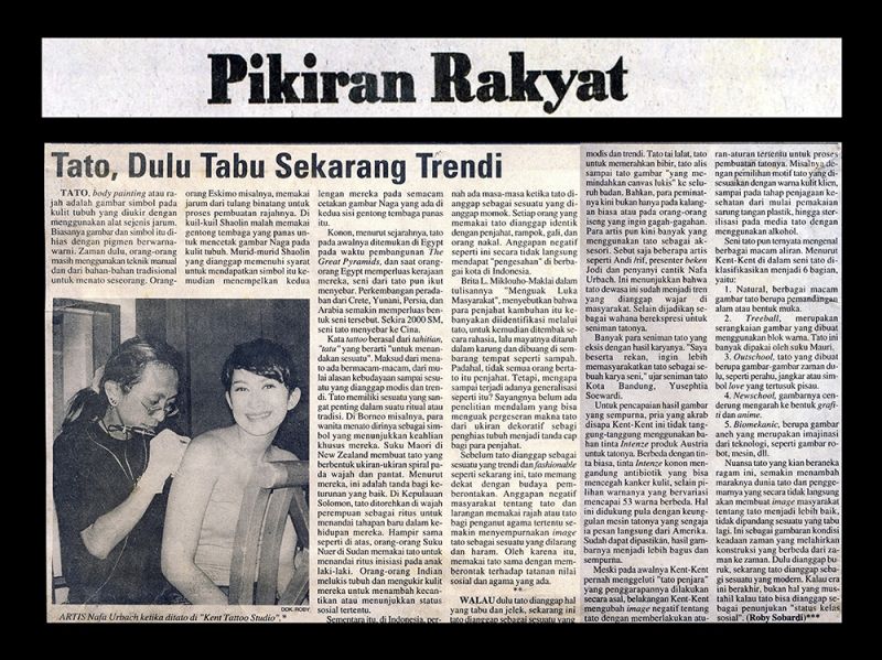 TATO,  DULU TABU SEKARANG TRENDI