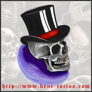TENGKORAK DENGAN TOPI TATTOO 