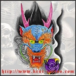 DRAGON FACE TATTOO 